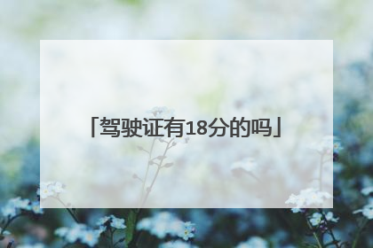 驾驶证有18分的吗