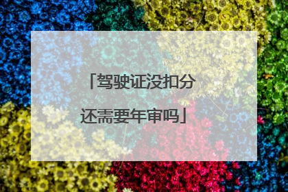 驾驶证没扣分还需要年审吗