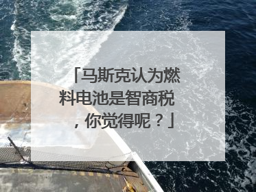 马斯克认为燃料电池是智商税，你觉得呢？