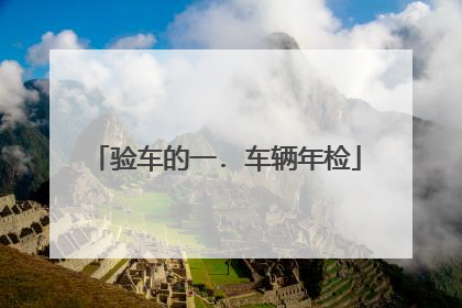 验车的一. 车辆年检