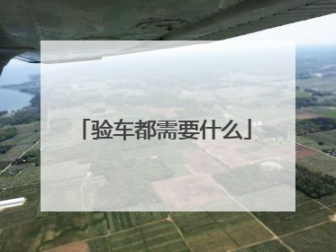 验车都需要什么