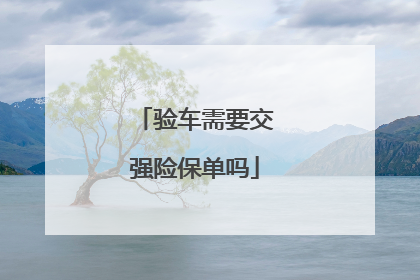 验车需要交强险保单吗