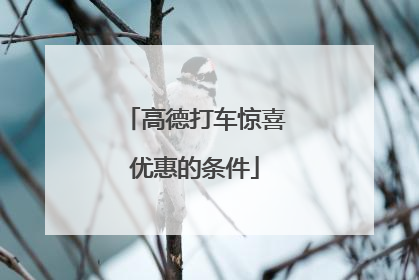 高德打车惊喜优惠的条件