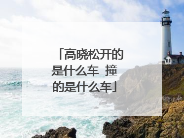 高晓松开的是什么车 撞的是什么车