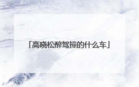 高晓松醉驾撞的什么车