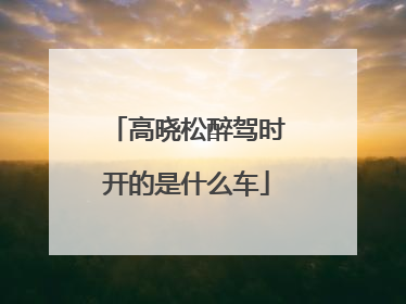 高晓松醉驾时开的是什么车