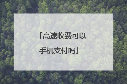 高速收费可以手机支付吗