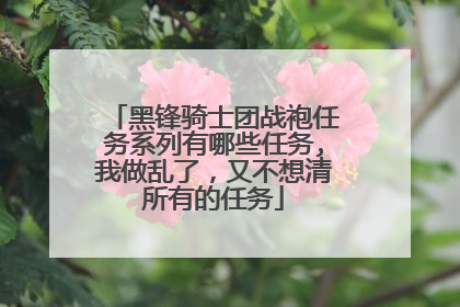 黑锋骑士团战袍任务系列有哪些任务,我做乱了，又不想清所有的任务