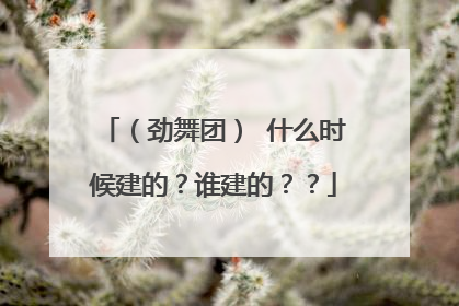 （劲舞团） 什么时候建的？谁建的？？