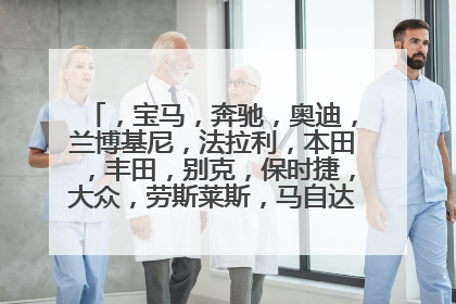 ，宝马，奔驰，奥迪，兰博基尼，法拉利，本田，丰田，别克，保时捷，大众，劳斯莱斯，马自达，凯迪拉克，