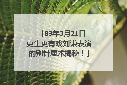 09年3月21日更生更有戏刘谦表演的别针魔术揭秘！
