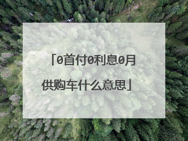 0首付0利息0月供购车什么意思