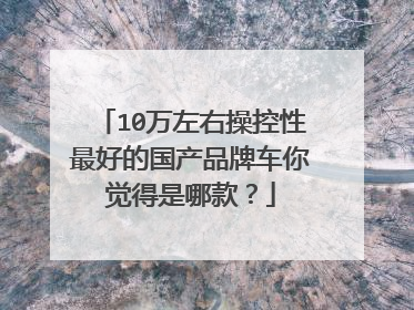 10万左右操控性最好的国产品牌车你觉得是哪款？