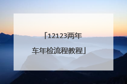 12123两年车年检流程教程