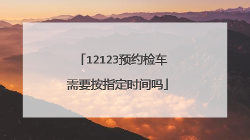 12123预约检车需要按指定时间吗