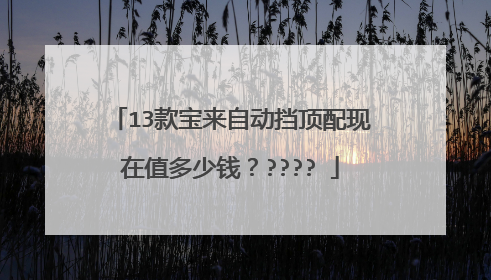 13款宝来自动挡顶配现在值多少钱？????️