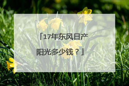 17年东风日产阳光多少钱？