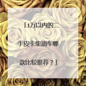 1万以内的二手皮卡柴油车哪款比较推荐？