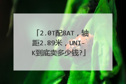 2.0T配8AT，轴距2.89米，UNI-K到底卖多少钱?