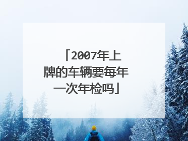 2007年上牌的车辆要每年一次年检吗