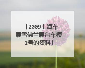 2009上海车展雪佛兰展台车模1号的资料