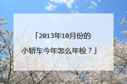 2013年10月份的小轿车今年怎么年检？