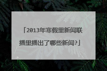 2013年寒假里新闻联播里播出了哪些新闻?