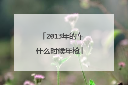 2013年的车什么时候年检