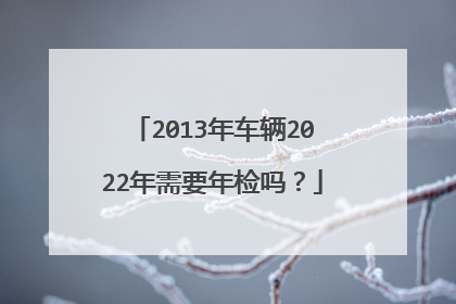 2013年车辆2022年需要年检吗？