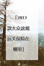 2013款大众途观远关保险在哪里