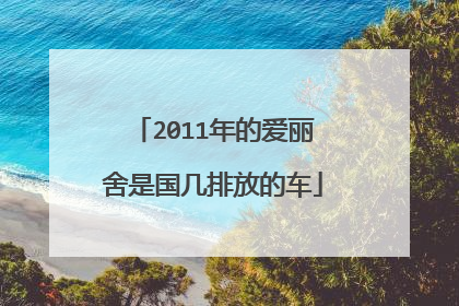 2011年的爱丽舍是国几排放的车