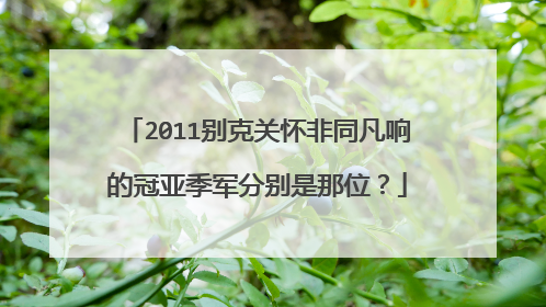 2011别克关怀非同凡响的冠亚季军分别是那位？