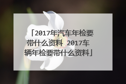 2017年汽车年检要带什么资料 2017车辆年检要带什么资料