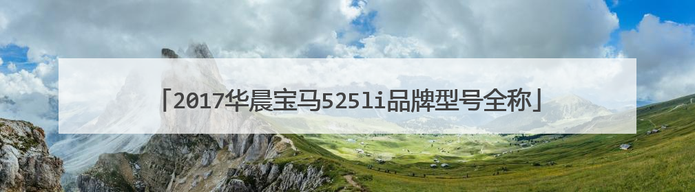 2017华晨宝马525li品牌型号全称