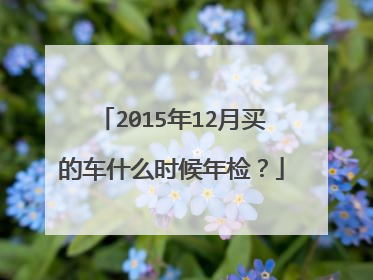 2015年12月买的车什么时候年检？