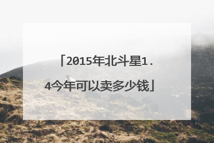2015年北斗星1.4今年可以卖多少钱