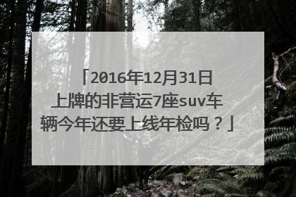 2016年12月31日上牌的非营运7座suv车辆今年还要上线年检吗？