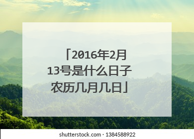 2016年2月13号是什么日子农历几月几日