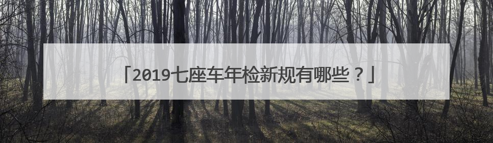 2019七座车年检新规有哪些？