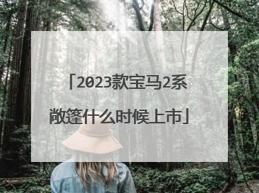 2023款宝马2系敞篷什么时候上市