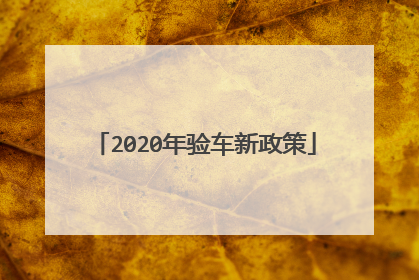 2020年验车新政策