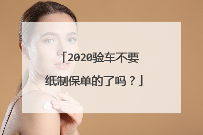 2020验车不要纸制保单的了吗？