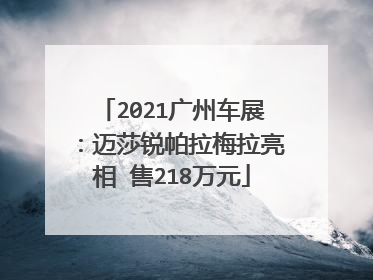 2021广州车展：迈莎锐帕拉梅拉亮相 售218万元