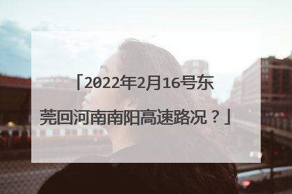 2022年2月16号东莞回河南南阳高速路况？