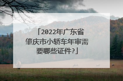 2022年广东省肇庆市小轿车年审需要哪些证件?