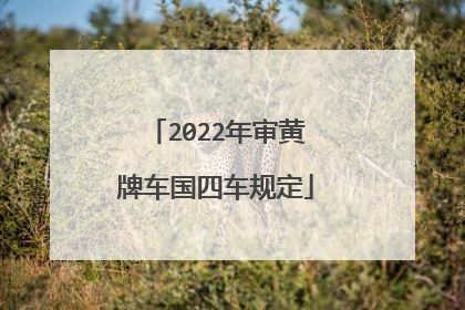 2022年审黄牌车国四车规定