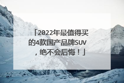 2022年最值得买的4款国产品牌SUV，绝不会后悔！