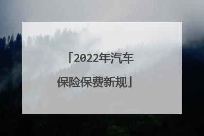 2022年汽车保险保费新规