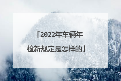 2022年车辆年检新规定是怎样的