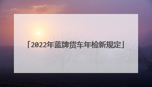 2022年蓝牌货车年检新规定